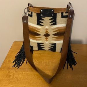 Pendleton Wool Saddle Crossbody Fringe Purse